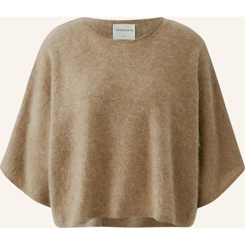 Oui Cashmere-Pullover Mit 3/4-Arm beige
