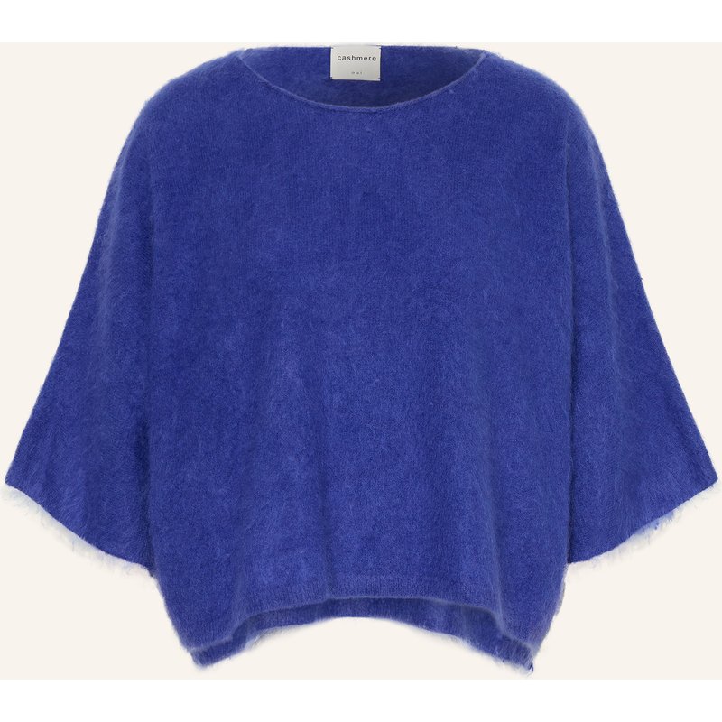 Oui Cashmere-Pullover Mit 3/4-Arm blau