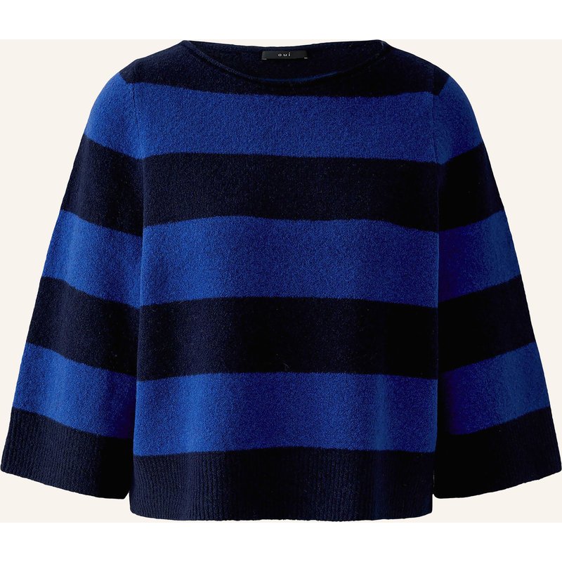 Oui Pullover Mit 3/4-Arm blau