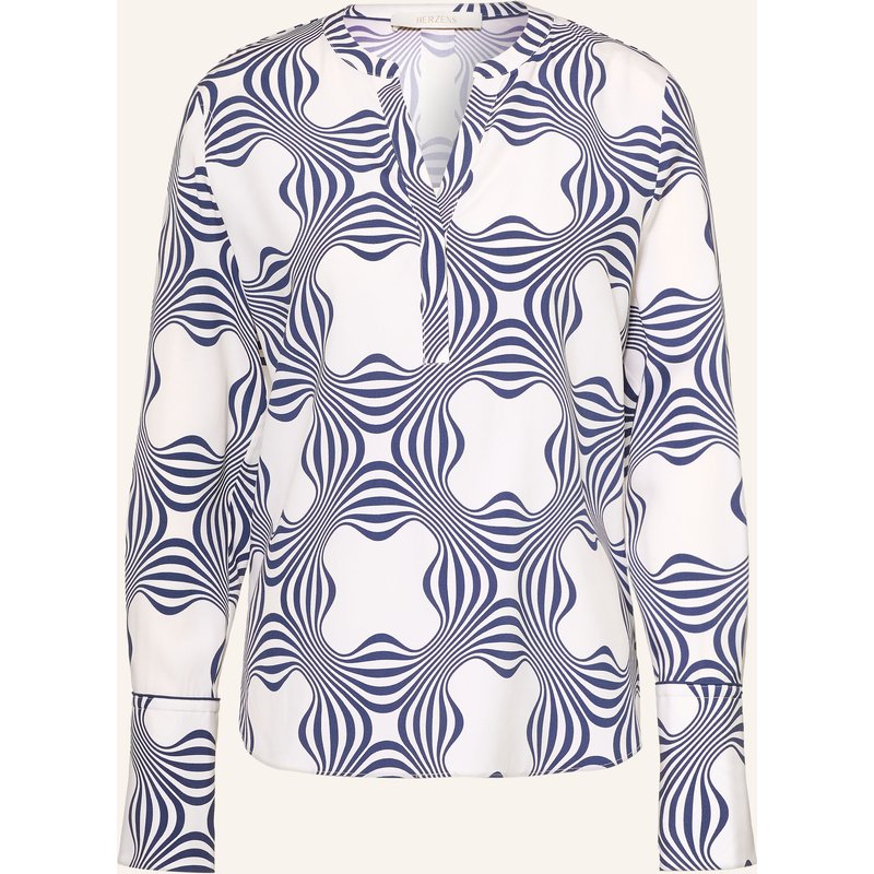 Herzens Blusenshirt Mit Seide blau