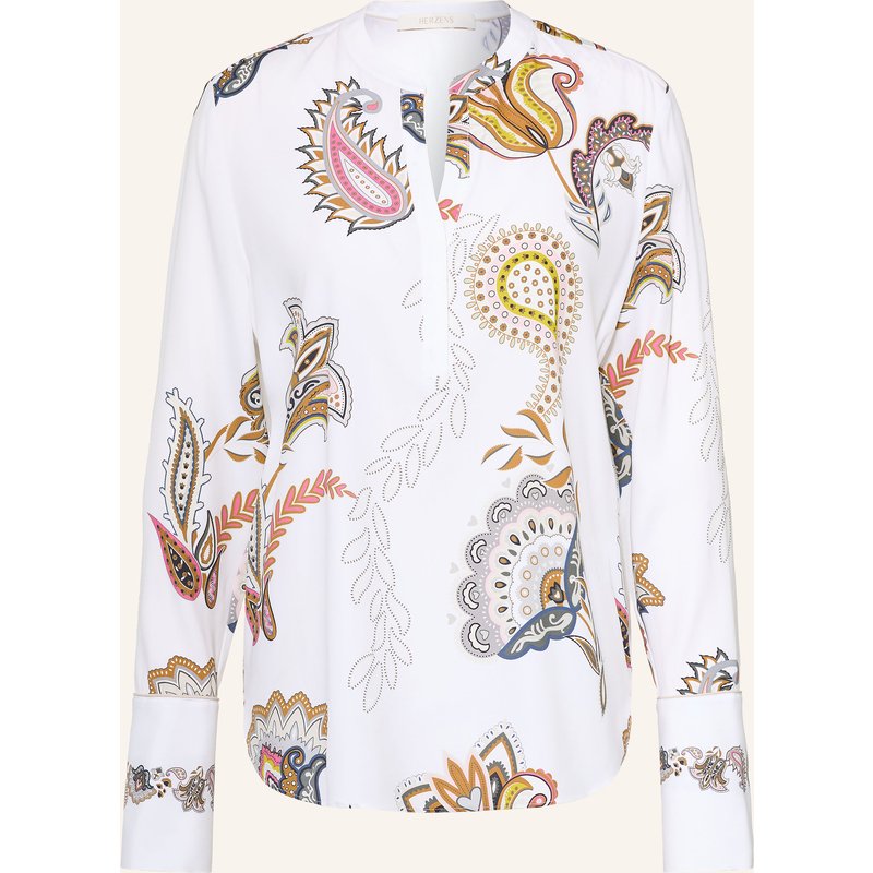 Herzens Blusenshirt Mit Seide weiss