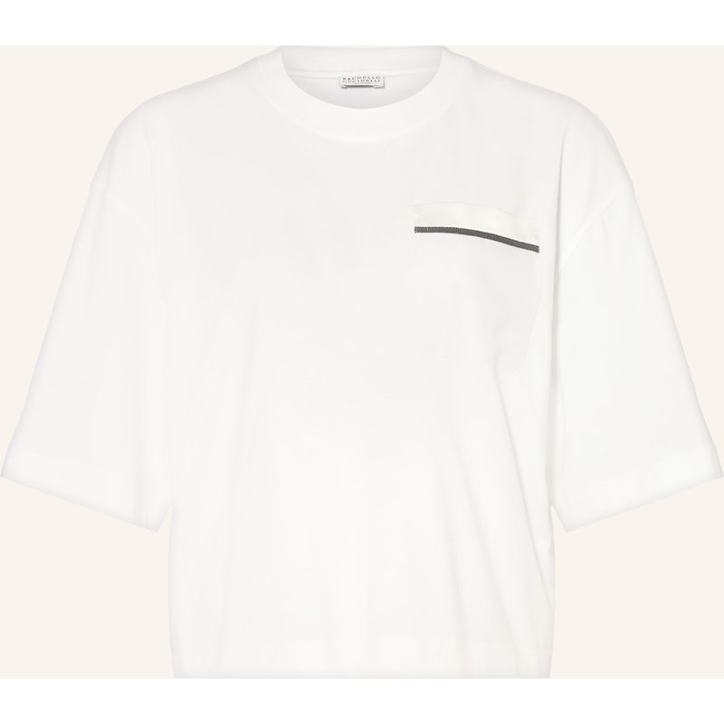 Brunello Cucinelli T-Shirt Mit Schmucksteinen weiss