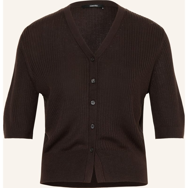 Someday Strickjacke Tilina Mit 3/4-Arm braun