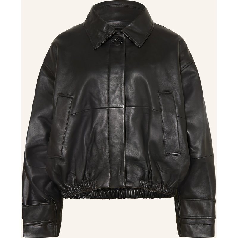 Róhe Lederblouson schwarz