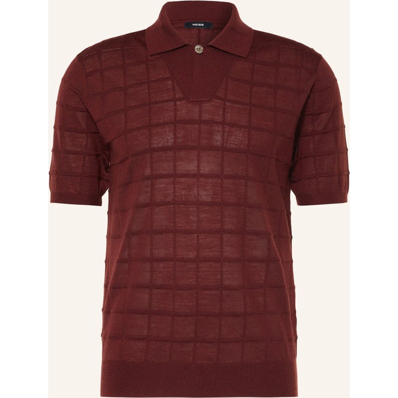 Reiss Strick-Poloshirt Serval rot