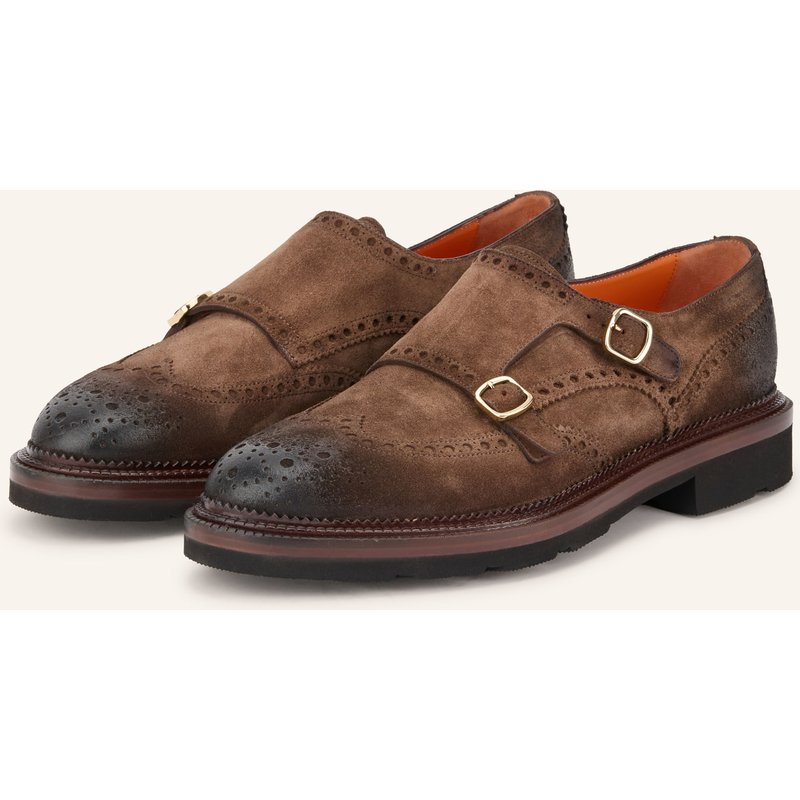 Santoni Double-Monks Kalamabuck braun