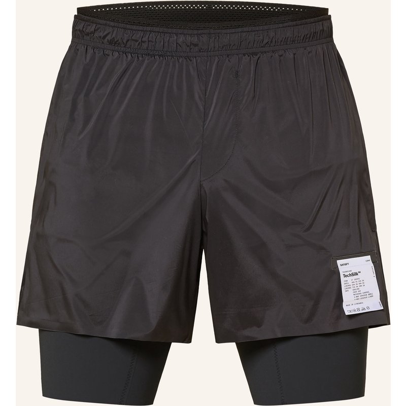 Satisfy 2-In-1-Laufshorts Techsilk™ schwarz