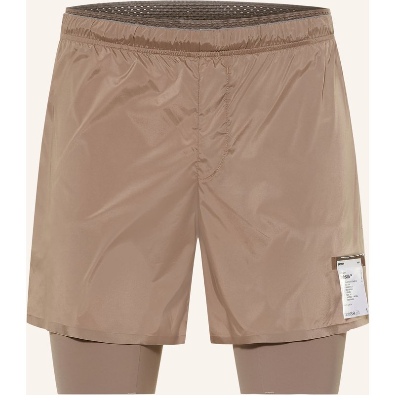 Satisfy 2-In-1-Laufshorts Techsilk™ braun