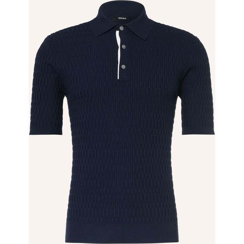 Reiss Strick-Poloshirt Era blau