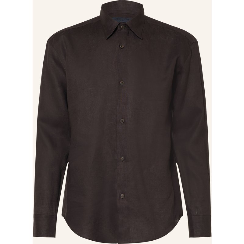 Boss Leinenhemd Cruz Comfort Fit braun