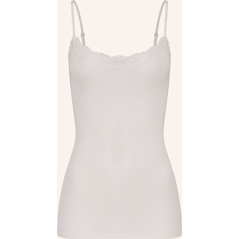 Hanro Top Woolen Lace Mit Merinowolle Und Seide weiss