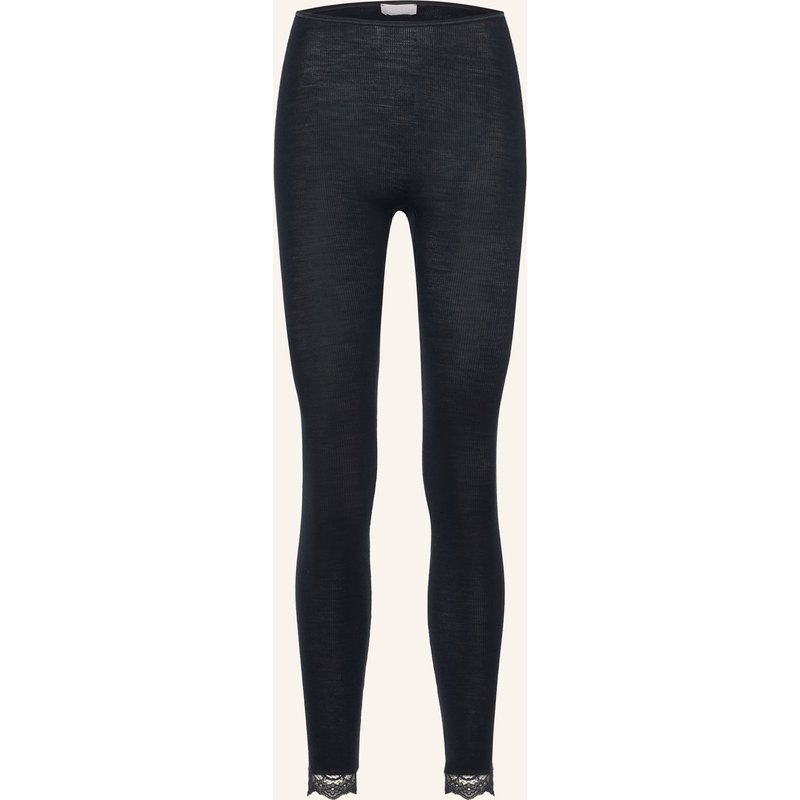 Hanro Lounge-Leggings Woolen Lace Mit Seide schwarz