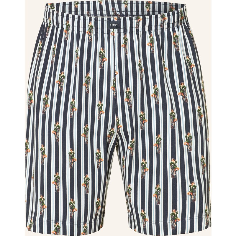 Mey Schlafshorts Serie Smoke Show blau