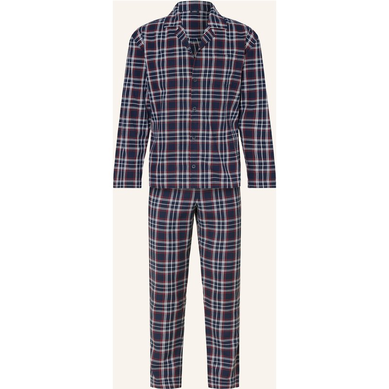 Mey Schlafanzug Serie Flanadian blau