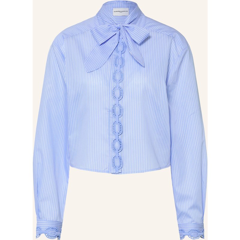 Claudie Pierlot Bluse Mit Abnehmbarer Schluppe Und Spitze blau