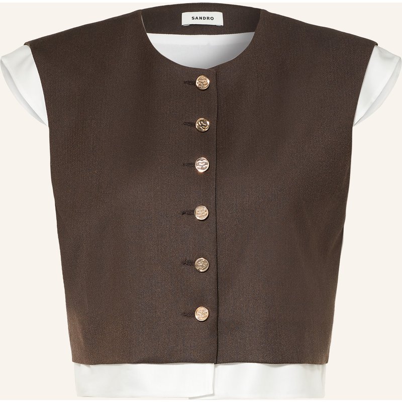 Sandro Cropped-Blazerweste braun