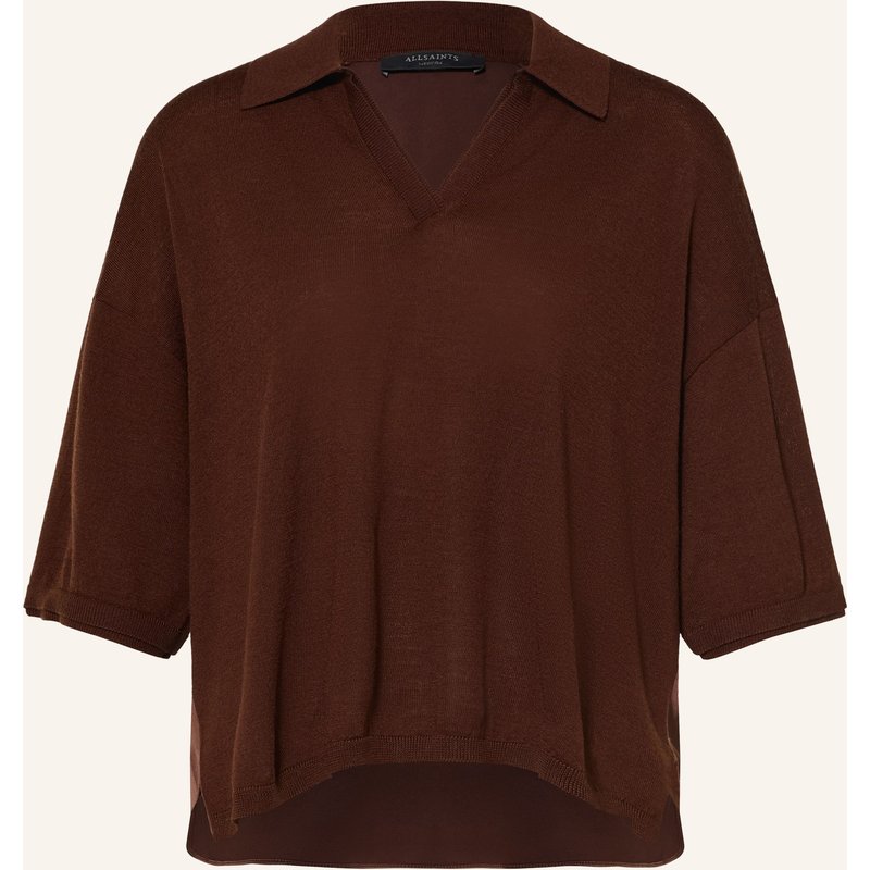 Allsaints Strickshirt Bern Im Materialmix braun