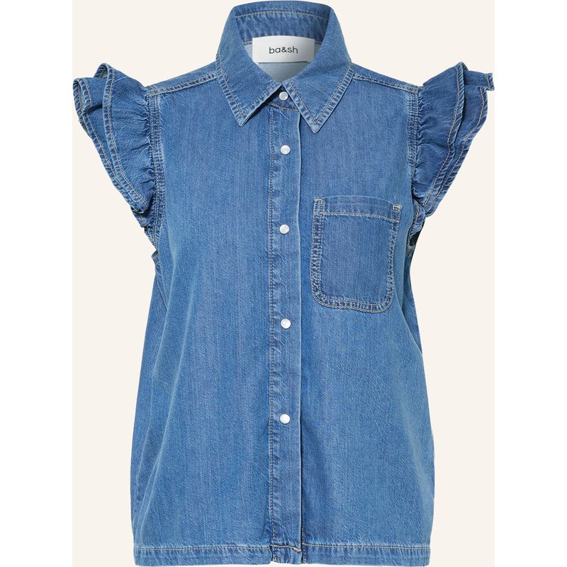 Ba&Sh Jeansbluse Yoyo Mit Rüschen blau