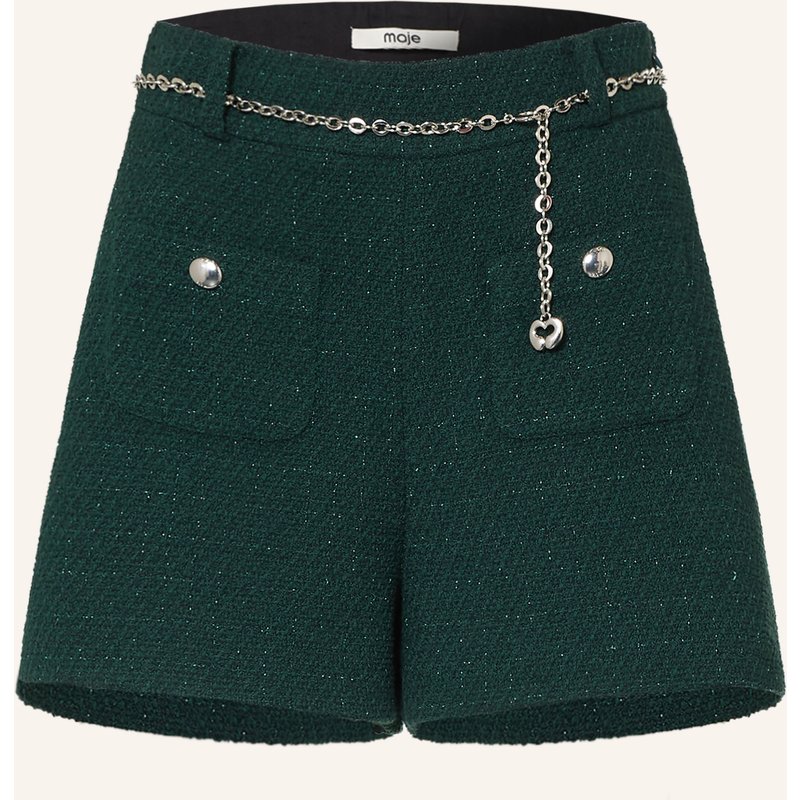 Maje Tweed-Shorts Mit Glitzergarn gruen