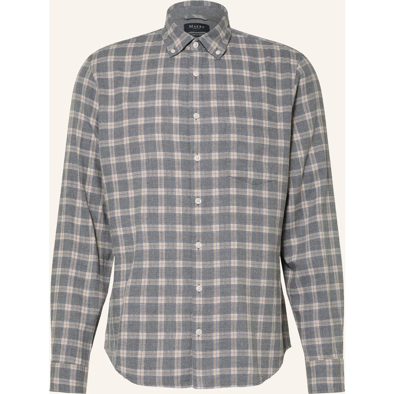 Maerz Muenchen Flanellhemd Modern Fit grau