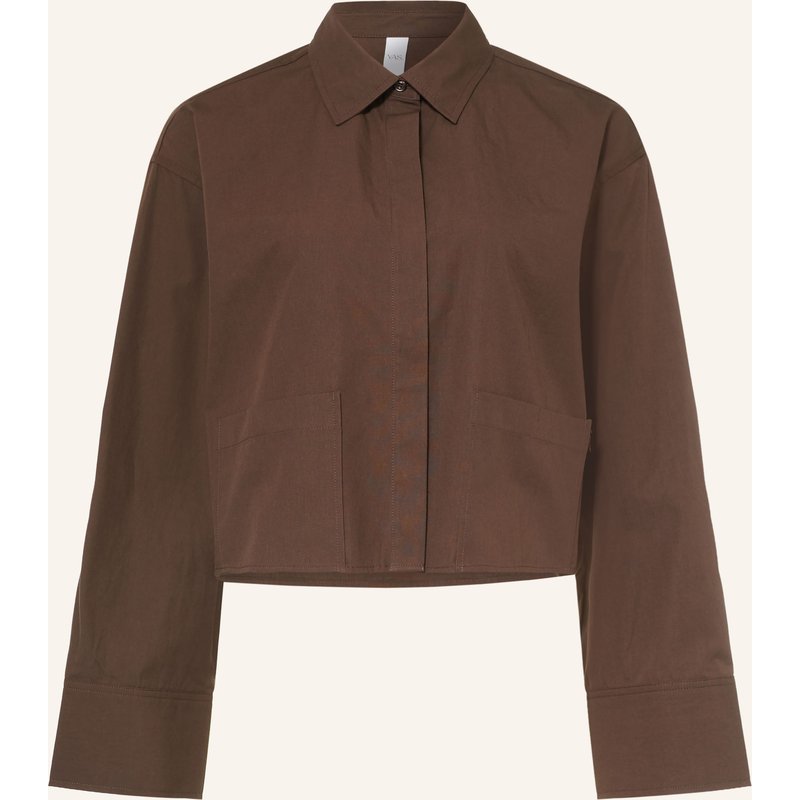 Y.A.S. Cropped-Hemdbluse braun