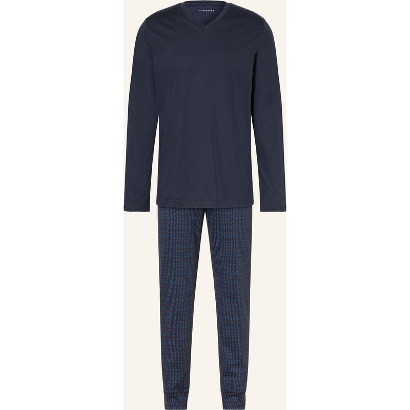 Schiesser Schlafanzug Casual Essentials blau