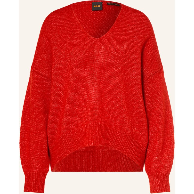 Boss Pullover Mit Alpaka rot