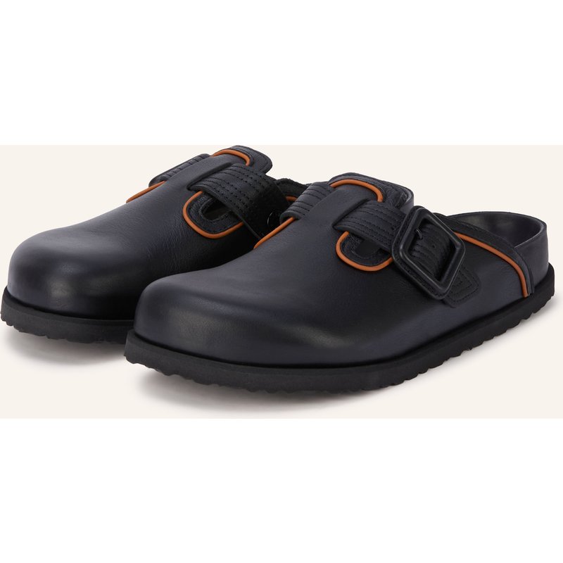 1774 Birkenstock Mules Boston Leather Buckle schwarz