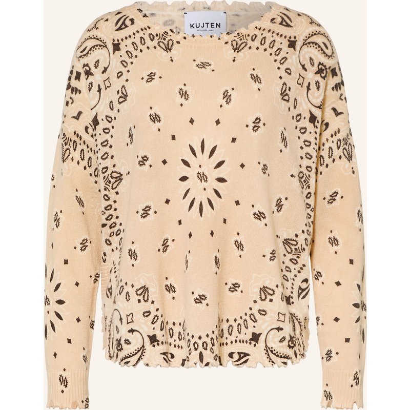 Kujten Cashmere-Pullover Mela Bandana beige