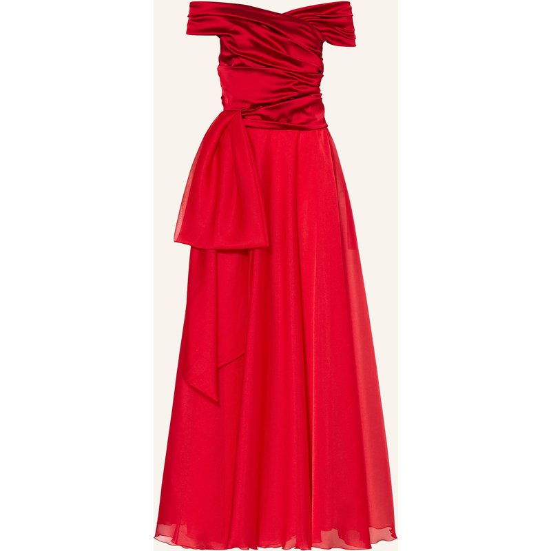 Talbot Runhof Abendkleid Im Materialmix rot