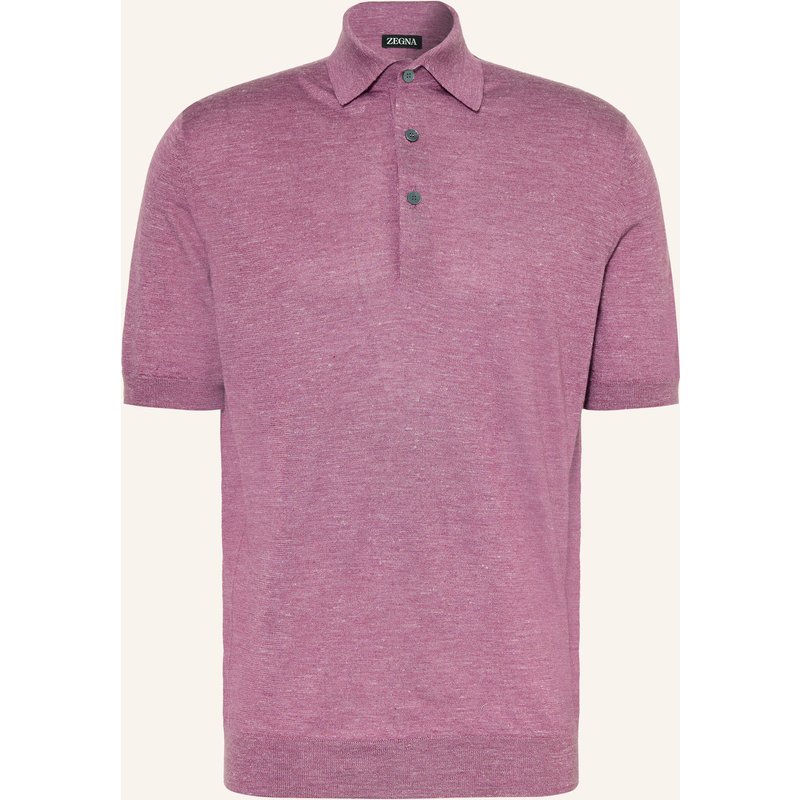 Zegna Strick-Poloshirt Mit Seide Und Cashmere rosa