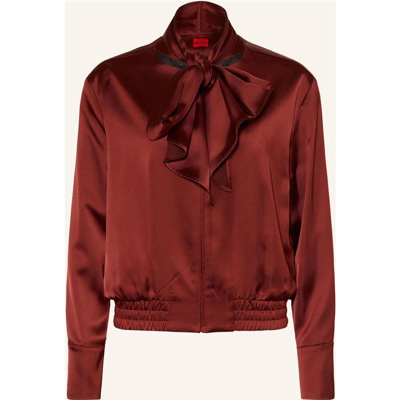 Hugo Satinblouson Asensam Mit Abnehmbarer Schluppe braun