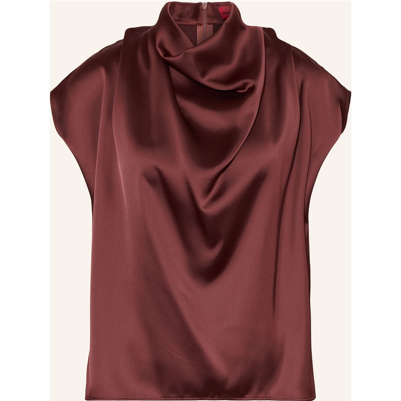 Hugo Blusenshirt Casmena Aus Satin braun