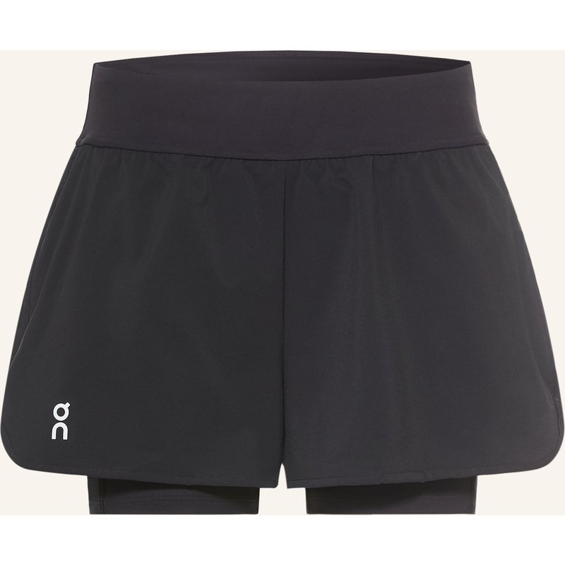 On 2-In-1-Tennisshorts Court schwarz