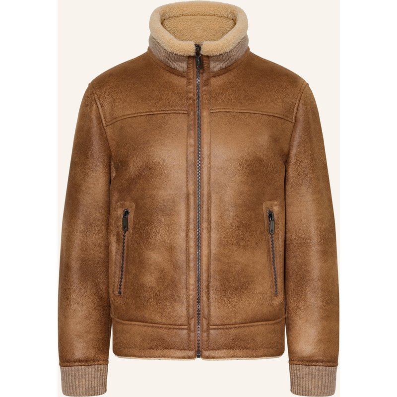 Milestone Jacke Msriano In Lederoptik beige
