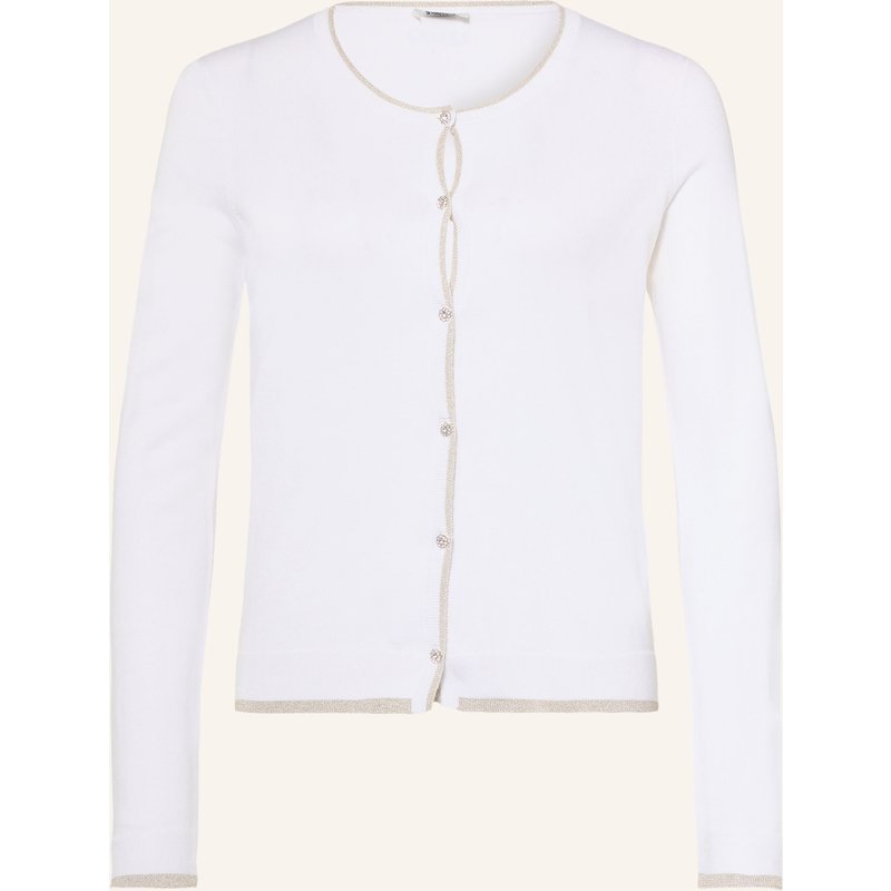 Liu Jo Strickjacke Mit Schmucksteinen Und Glitzergarn weiss