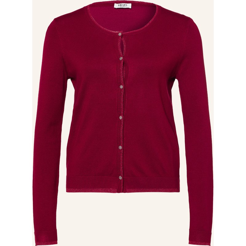Liu Jo Strickjacke Mit Schmucksteinen Und Glitzergarn rot