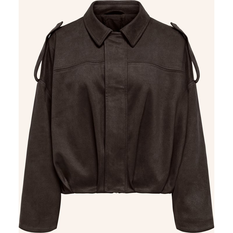 Only Jacke In Lederoptik braun
