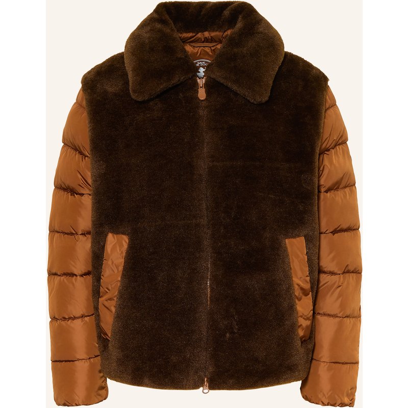 Save The Duck Teddyfell-Jacke Hana Im Materialmix braun