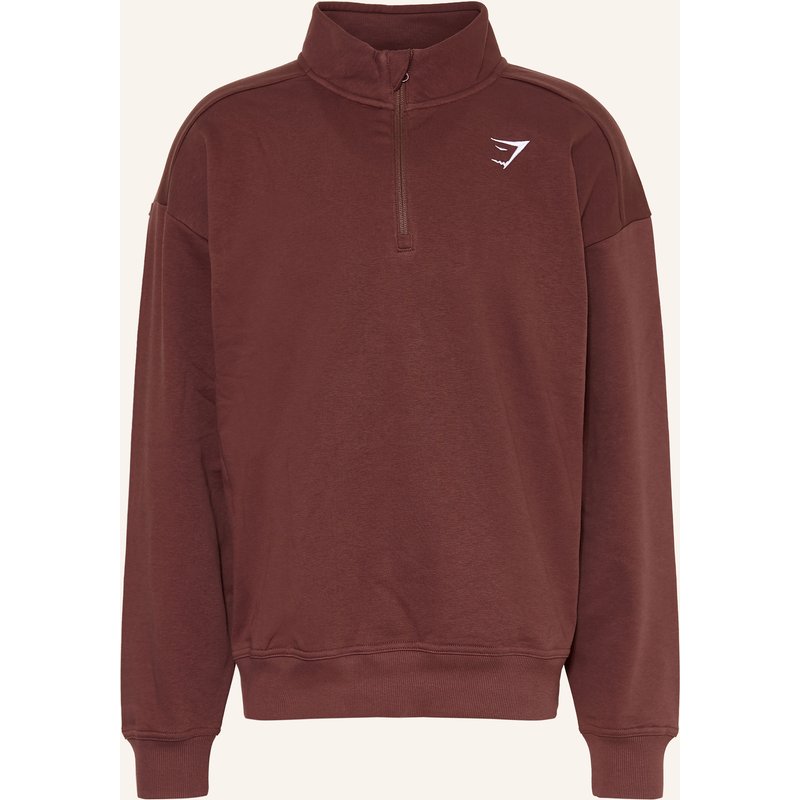 Gymshark Sweat-Troyer Crest braun