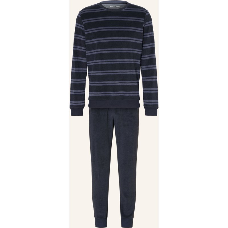Schiesser Schlafanzug Casual Nightwear Aus Frottee blau