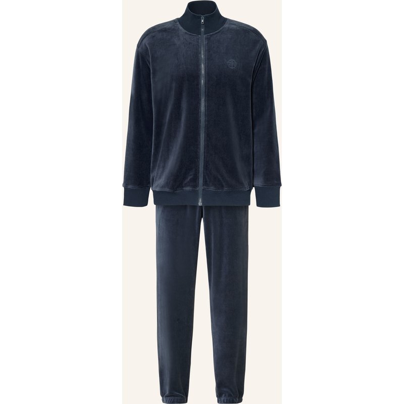 Schiesser Lounge-Set Casual Nightwear Aus Nicki blau