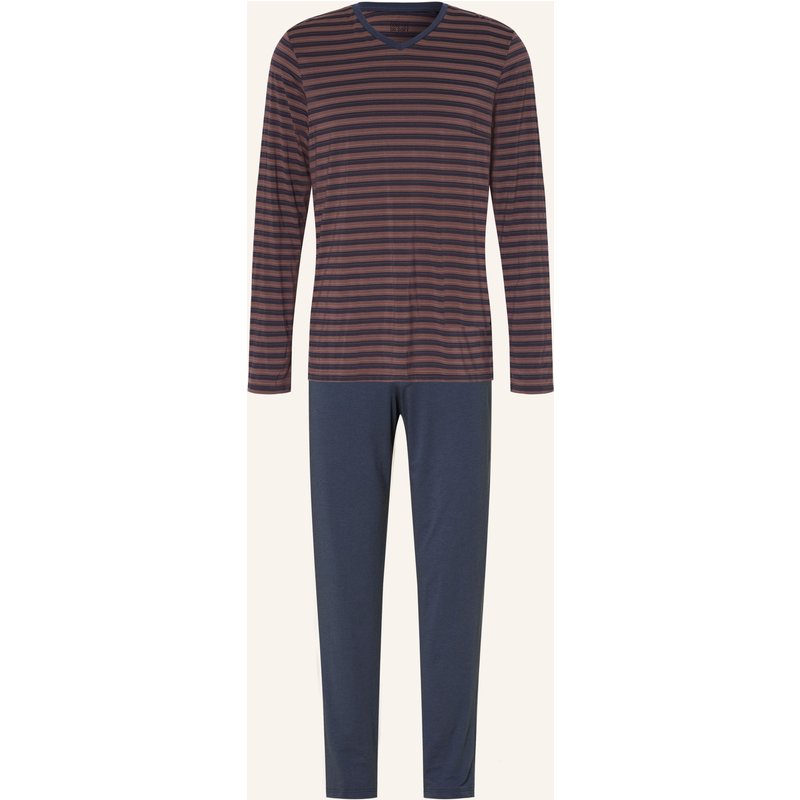 Schiesser Schlafanzug Long Life Soft blau