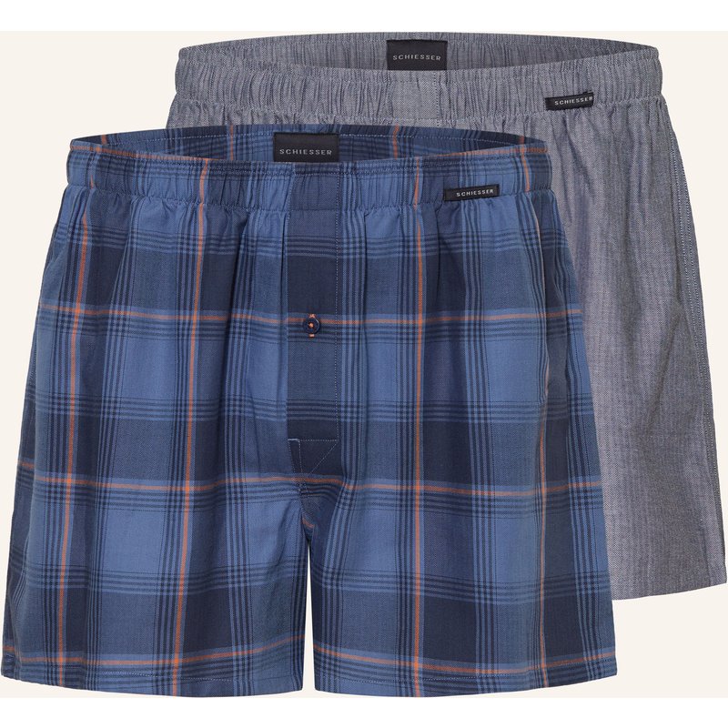 Schiesser 2er-Pack Web-Boxershorts grau