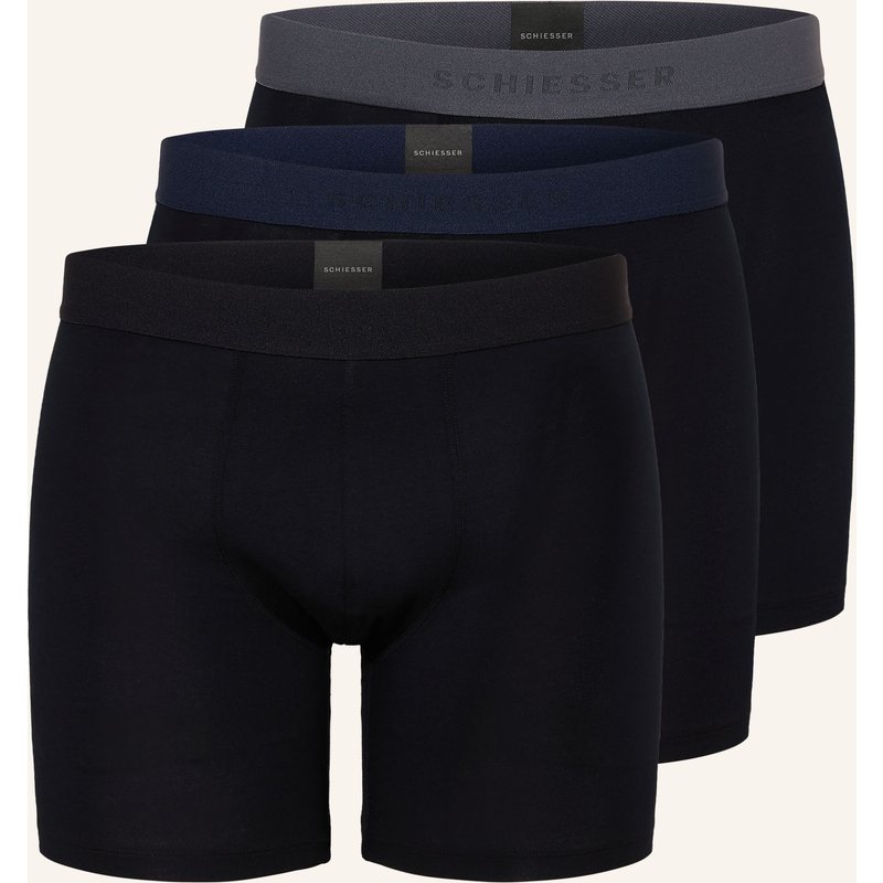 Schiesser 3er-Pack Boxershorts schwarz