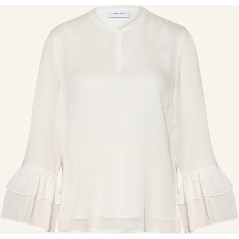 Comma Blusenshirt Mit Rüschen weiss