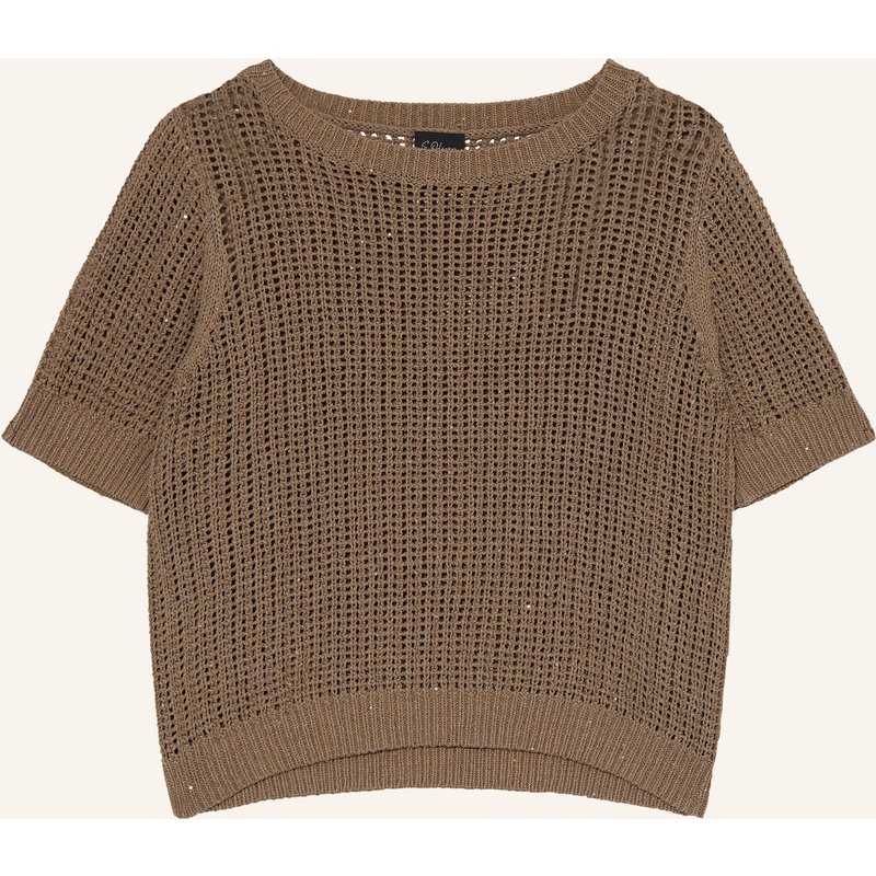 S.Oliver Black Label Strickshirt Mit Pailletten braun
