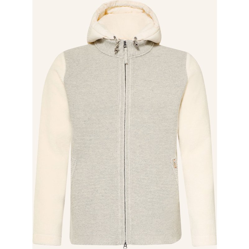 Luis Trenker Strickjacke Luwallacenew Im Materialmix Mit Abnehmbarer Kapuze grau