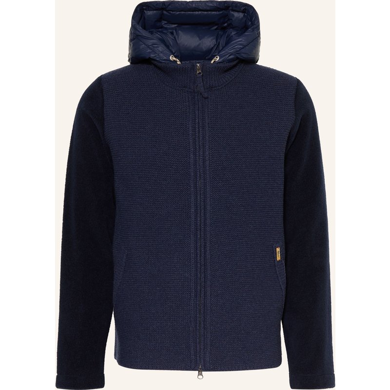 Luis Trenker Strickjacke Luwallacenew Im Materialmix Mit Abnehmbarer Kapuze blau