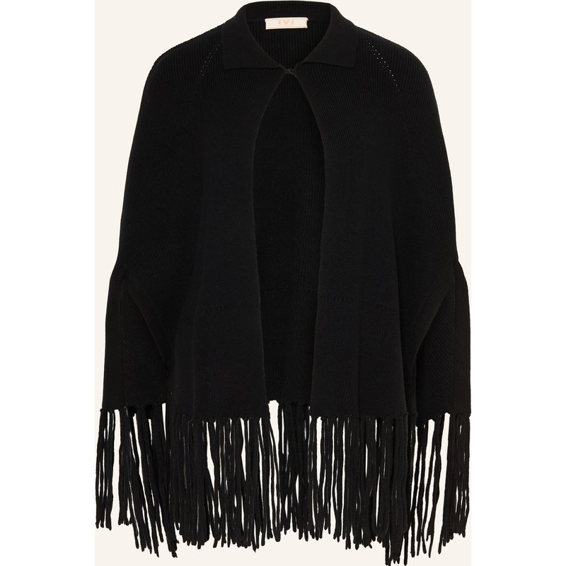 Ivi Collection Cape Aus Merinowolle schwarz